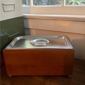 Kitchen Countertop Compost Bin, Smell Proof Insert with Pine Wood Box